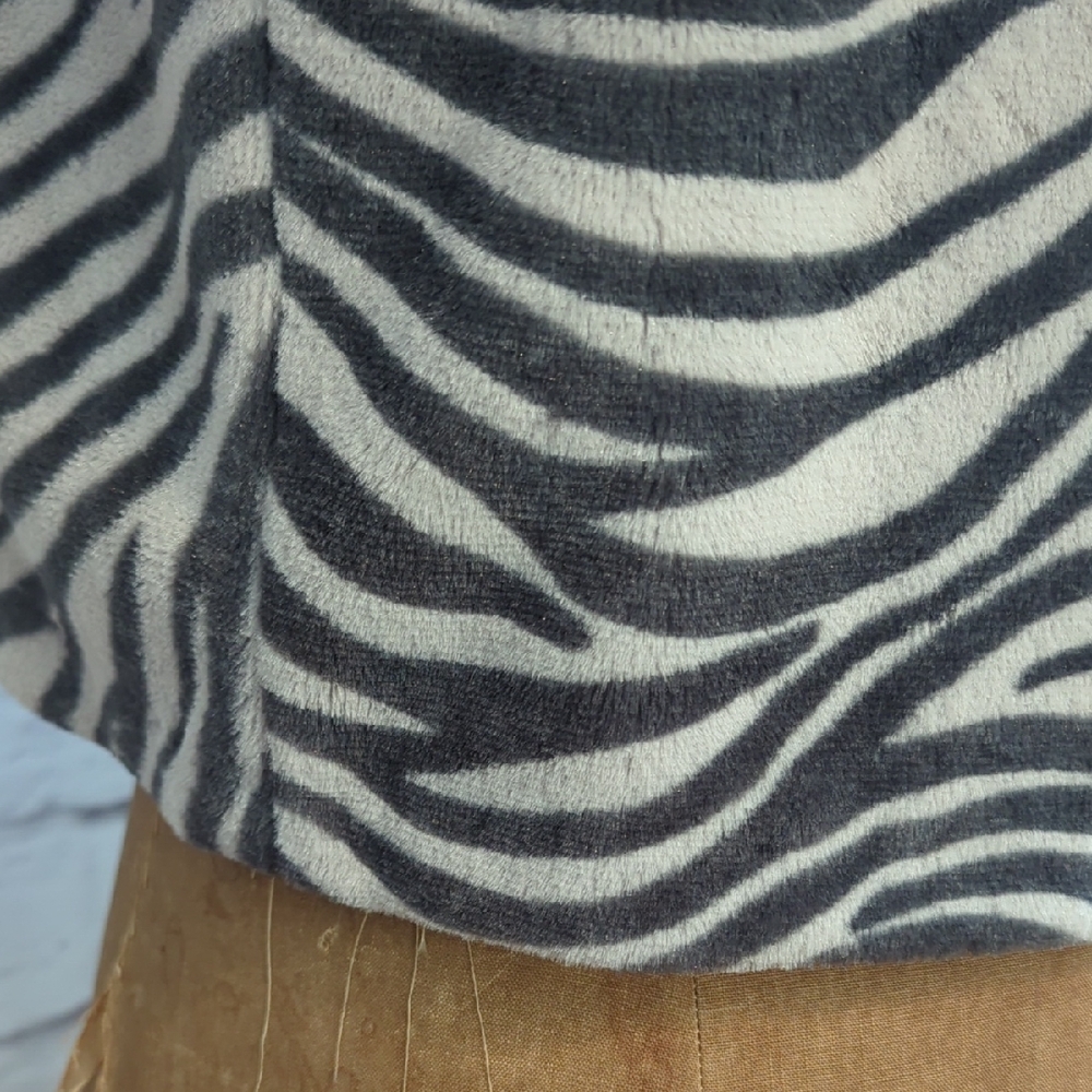 Lal Zebra Faux Fur Jacket View 6